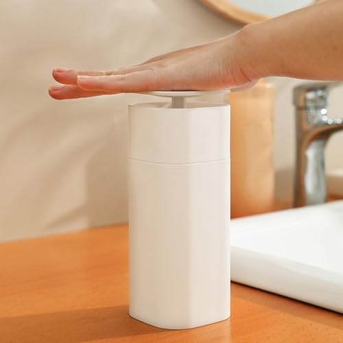 Push Down Pump Dispenser Bottle Refillable Liquid Container for Home/Travel, 2.75 x 2.75 x 7inch Leakproof Silicone Seal Design(White) - color: White