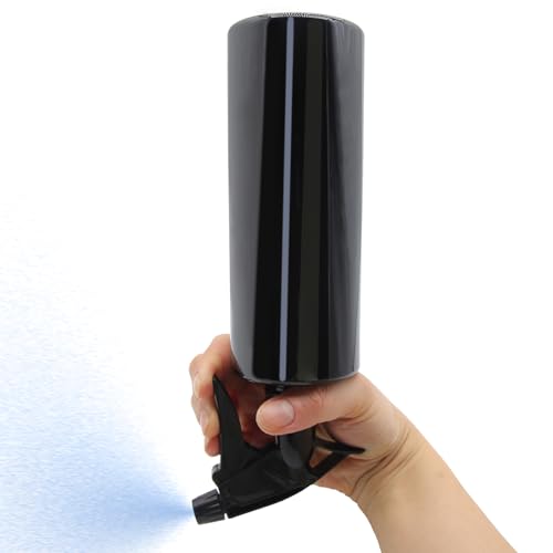 OFFIDIX 360° Water Spray Bottle 2 Pack 16 oz Continuous Plastic Empty Spray Bottles Mister for Hair,Cleaning,Plants,Upside Down,Fine Mist and Stream Setting,Black - color: Black