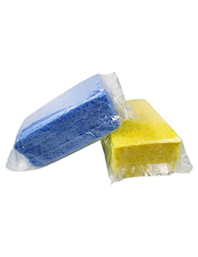 Cellulose Sponges Kitchen, for Washing Dishes, in Bulk, 24 Pack (3 Count x 8 Individually Wrapped + 2 Free Scouring Pads), 100% Natural Biodegradable - style: 24 Pack
