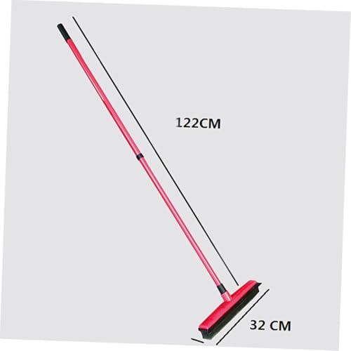 ORFOFE PET Hair Cleaning Broom Long Handle Rubber Floor Scraper for Dog Hair Removal Easy to Clean Dust Mop for Home and Windows