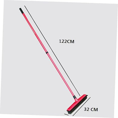 ORFOFE PET Hair Cleaning Broom Long Handle Rubber Floor Scraper for Dog Hair Removal Easy to Clean Dust Mop for Home and Windows