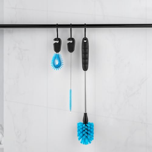 RAYMYLO Bottle Brush Cleaner with Straw Brush, 3-in-1 Long Handle Water Bottle Cleaner Brush Set, Cleaning for Narrow Neck Bottles, Sport Bottles, Baby Bottles, Tumblers Mugs, Straw Lids and Straws