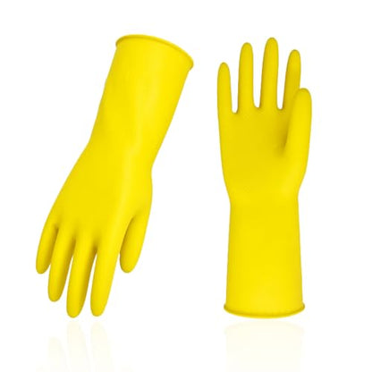 Vgo... 1-Pair Reusable Household Gloves, Rubber Dishwashing gloves, Extra Thickness, Long Sleeves, Kitchen Cleaning, Working, Painting, Gardening, Pet Care (Size S, Yellow, HH4601) - color: 1 Pair - Yellow, size: Small