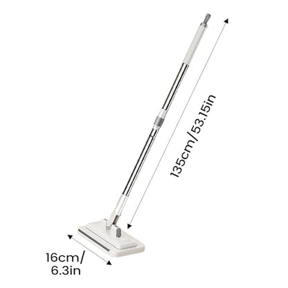 Clip On Mini Mop – Lazy Cleaning Tool, No Wash Mop, Wet Dry Cleaner | Zero Contact Design, Includes Two Reusable Microfiber Heads and Holder for Crevices Floors Tiles