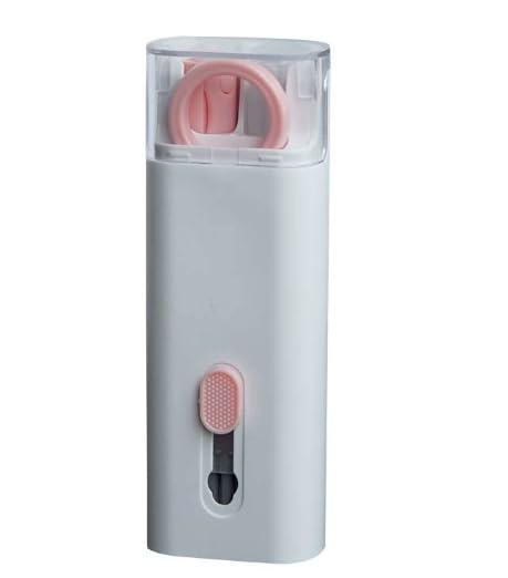 7-in-1 Multi-Function Keyboard Cleaning Brush Set Ideal for Cleaning Headphones, Phones, and Computer Screens - color: Pink