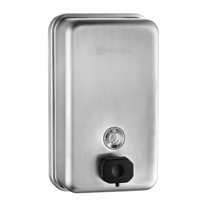 Commercial Soap Dispenser Wall Mounted, 37oz Stainless Steel Hand Soap Dsipenser, Liquid Manual Anti-Leak Pump Soap Dispenser, Rust-Proof Lining Liquid Hand Sanitizer Dispenser for Bathroom - color: Blk-1618-1100