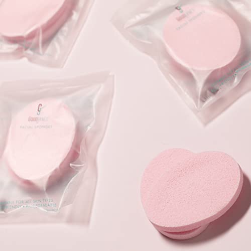 GoodJanes Facial Sponges for Sensitive Skin – Hypoallergenic Reusable Face Sponges for Gentle Cleansing & Light Exfoliation – Latex-Free, Non-Irritating Skincare Tools, 2-Pack
