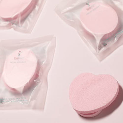 GoodJanes Facial Sponges for Sensitive Skin – Hypoallergenic Reusable Face Sponges for Gentle Cleansing & Light Exfoliation – Latex-Free, Non-Irritating Skincare Tools, 2-Pack