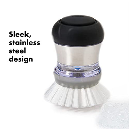 OXO Steel Soap Dispensing Palm Brush - size: 1 Count (Small), style: Palm Brush