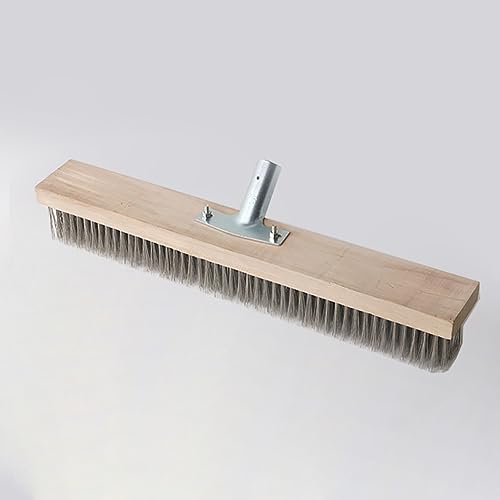 16" Heavy-Duty Rough Surface Floor Brush,Stainless Steel Wire Large Deck Scrub Brush 16" x 2.7” Removes Snow, Dirt & Grime on Drivways, Steps, Patios, Decks, Tile, Cement Without Stick (16") - size: 16"
