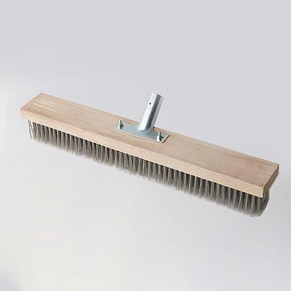 16" Heavy-Duty Rough Surface Floor Brush,Stainless Steel Wire Large Deck Scrub Brush 16" x 2.7” Removes Snow, Dirt & Grime on Drivways, Steps, Patios, Decks, Tile, Cement Without Stick (16") - size: 16"