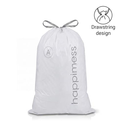 happimess 8 Gallon (30L) Drawstring Trash Bags, Unscented, Clear, Heavy Duty LDPE Liners for Kitchen and Household, Custom Fit 120 Count (6 Packs of 20 Liners) HPM3000A-C-6SET - color: Clear, size: 120 Count (Pack of 1)