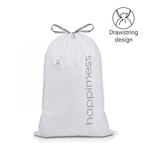 happimess 8 Gallon (30L) Drawstring Trash Bags, Unscented, Clear, Heavy Duty LDPE Liners for Kitchen and Household, Custom Fit, 40 Count (2 Packs of 20 Liners) HPM3000A-C-2SET - color: Clear, size: 40 Count (Pack of 1)