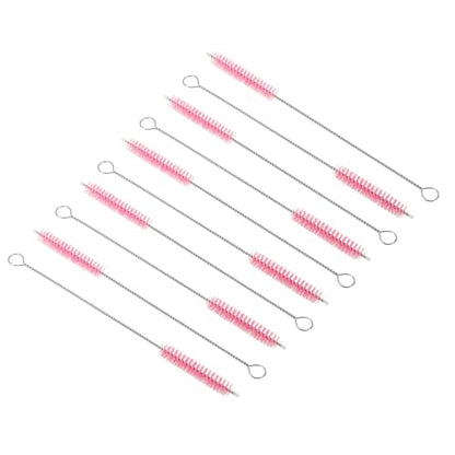 PATIKIL 8"x3/8" Long Straw Brush, 10 Pcs Drinking Straw Cleaning Brush Nylon Pipe Tube Cleaner Brush for Cleaning Straws Pot Spout, Pink - color: Pink, size: 8"x3/8"
