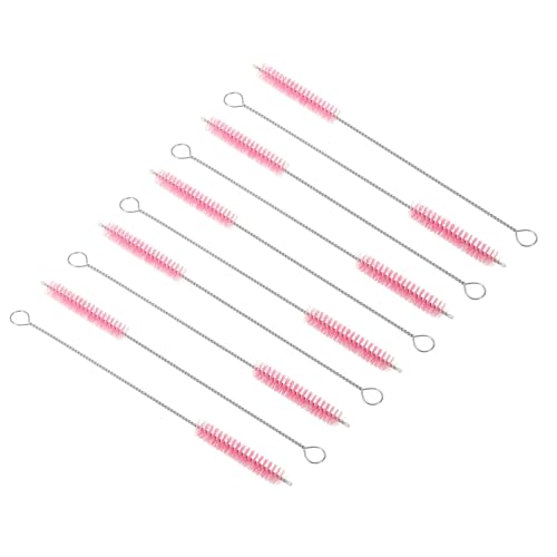 PATIKIL 8"x3/8" Long Straw Brush, 10 Pcs Drinking Straw Cleaning Brush Nylon Pipe Tube Cleaner Brush for Cleaning Straws Pot Spout, Pink - color: Pink, size: 8"x3/8"
