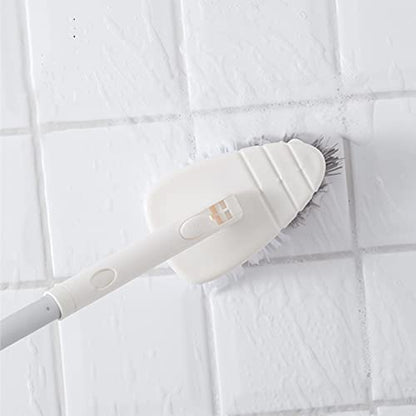 45.28 Inch Shower Scrubber, Tub Tile Cleaning Brush, Bath Cleaner Scrubber Brush with Adjustable Long Handle Scrub Brush for Bathroom Shower Bathtub Wall Mop Cleaning Scrubbing