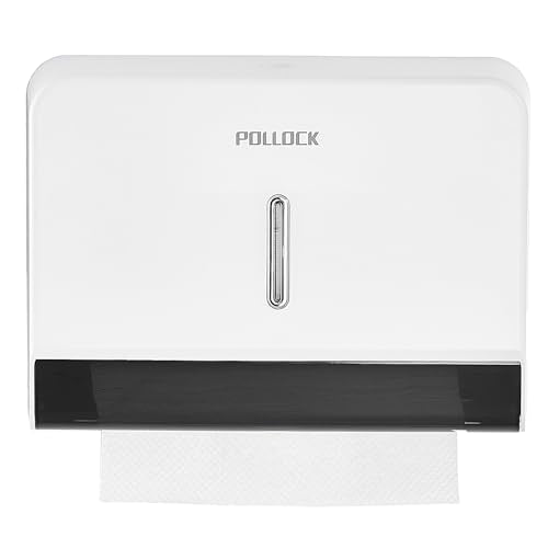 Commercial Paper Towel Dispenser Wall Mounted, Trifold/C-Fold/Multifold Hand Towel Holder, Hand Towel Dispenser for Bathroom Tissue Dispenser, Large Capacity 200 Sheets (White-5853) - color: White-5853