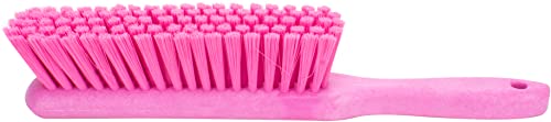 SPARTA 8 Inch Soft Counter Brush with Polyester Bristles and 5 Inch Handle, Color Coded Handheld Broom for Tables Countertops and Foodservice Surfaces, 13 Inch Overall Length, Pink - color: Pink