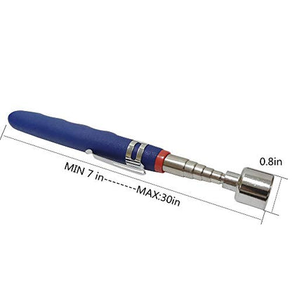 20 lb Telescoping Magnetic Pick Up Tool Extendable 31" Telescopic Magnet Stick Useful for Hard-to-Reach,Sink Drains Mechanic Automotive Gifts for Men Women Husband Birthday Father's Day (Magnet 2 PCS)