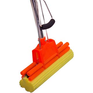 SHENKY Floor Cleaning Squeeze Mop with Adjustable Telescopic Handle Squeegee Absorber Sponge Cleaner Pocha for Home Kitchen Bathroom, Stainless Steel (Multicolor)