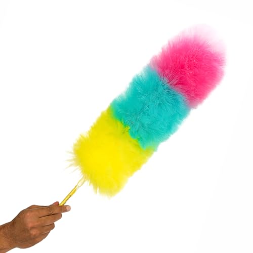 Kitchen + Home Large Static Duster - 27" Inch Electrostatic Feather Duster attracts dust Like a Magnet! - Cotton Candy - color: Cotton Candy