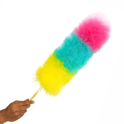 Kitchen + Home Large Static Duster - 27" Inch Electrostatic Feather Duster attracts dust Like a Magnet! - Cotton Candy - color: Cotton Candy