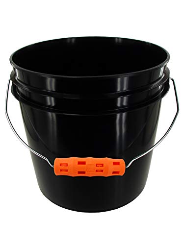 Halloween Supplies, Black Bucket with Orange Over Sized Grip (2 Gallon) - size: 2 Gallon
