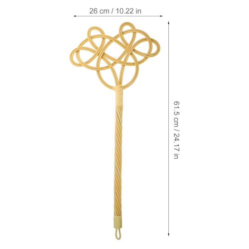 KALLORY Long Handle Rattan Quilt Beater Woven Cotton Duster for Household Dust Removal and Carpet Cleaning, Upgraded Braided Vine Handle Dust Fluffer for Bedding and Rug Maintenance