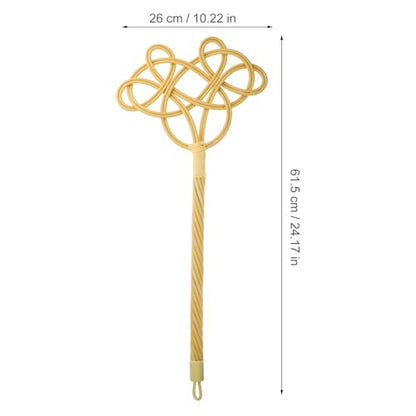 KALLORY Long Handle Rattan Quilt Beater Woven Cotton Duster for Household Dust Removal and Carpet Cleaning, Upgraded Braided Vine Handle Dust Fluffer for Bedding and Rug Maintenance