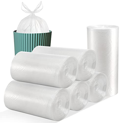Tebery 300 Counts 8 Gallon Clear Small Garbage Bags Trash Bags, Wastebasket Bin Liners for Bathroom Bedroom Office Trash Can, 6 Rolls - color: 8 Gallon-300pc