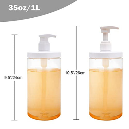 Cosywell Pump Bottle Dispenser Plastic Pump Bottles Refillable Bottles Wide Mouth Jar Style Empty Pump Bottles Bathroom Shower Containers for Lotion Shampoo Conditioner (White, 3X 1000ml) - color: White, size: 3x 1000ml