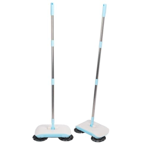 Carpet Floor Sweeper Manual with Horsehair,Hanging Manual Vacuum Carpet Brush Home Tool for Sweeping Mopping (Blue)