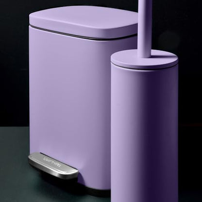 Spirella Akira Toilet Brush with Holder Stainless Steel Lavender Matt - color: Purple.