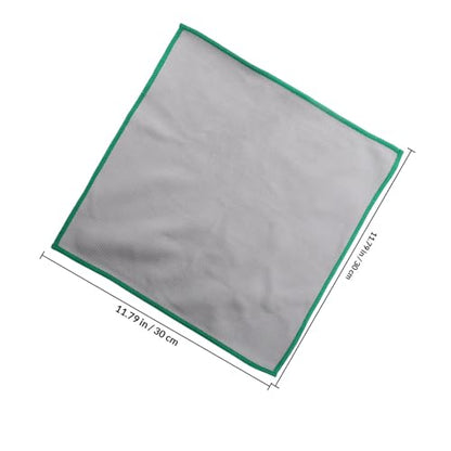 IMIKEYA 4pcs Microfiber Glass Cleaning Cloths Set, Ultra Absorbent Car and Home Window Wipes, Green Edged Towels for Streak-Free Glass and Surface Cleaning
