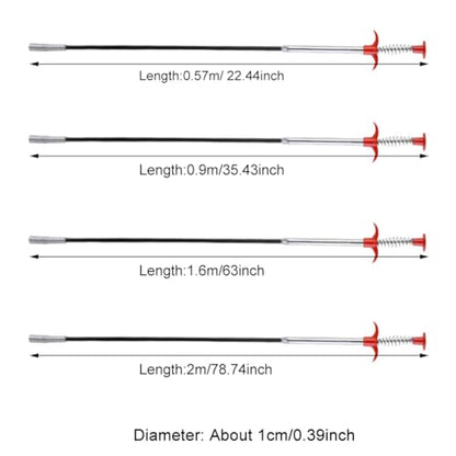 22.44 inch Grabber Reacher Tool, Flexible Grabber Claw Pick Up Reacher with 4 Claws Drain Snake Hair Drain Clog Remover Tool, for Shower, Toilet, Kitchen Sink & Tub(Size:0.57m)