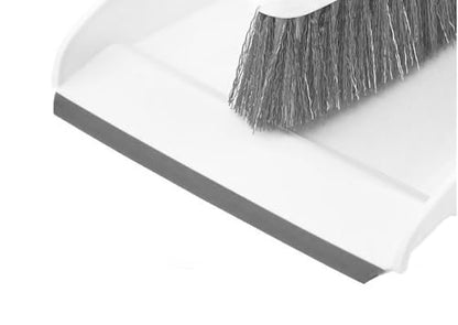 Dustpan and Brush Set, Hand Broom with Ergonomic Grip Handle - Rubber Edge for Easy Dirt Pickup, Durable Material - Grey & Blue Hand Brush by Superio, 2-Pack - color: Blue & Grey