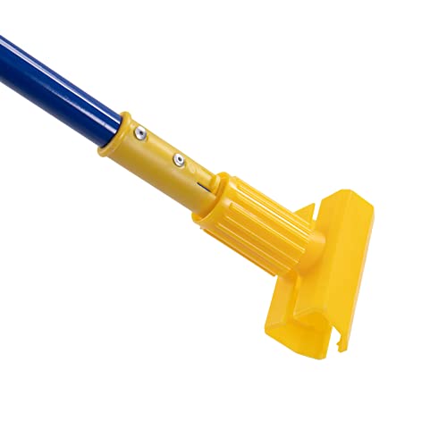 Matthew Cleaning Commercial Quick-Change Iron Mop Handle for Floor Cleaning Heavy Duty Mop Stick Replacement 60inch Jaw Clamp-Style Wet Mop Handle 12 Packs - color: Large Jaw Clamp - Blue