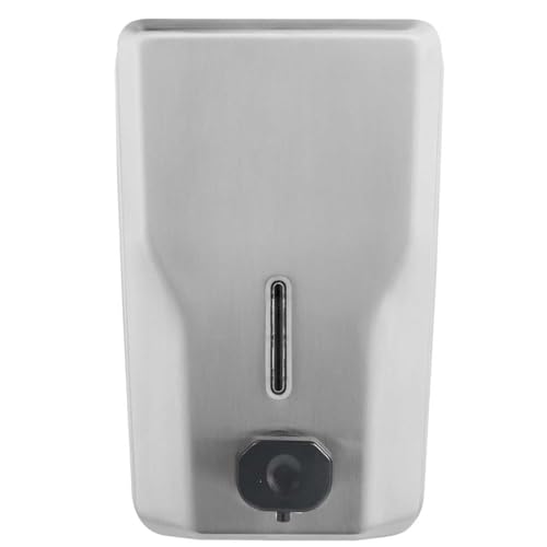 Commercial Stainless Steel Soap Dispenser – 47.3oz Large Capacity Wall Mount, Anti-Leak Pump, SUS304 Brushed Metal for High-Traffic Restrooms - size: Vertical 47.3oz