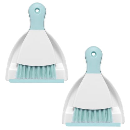 NACENA Mini Dustpan and Brush Set 2 Pack, Small Broom and Dustpan Set Dust Pan and Mini Hand Broom Dustpan and Broom Combo Compact for Home Table Keyboards Sofa Kitchen, Blue - color: Blue, size: 2 packs