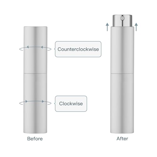 Tekson 10ml Travel Perfume Atomizer Refillable, Mini Cologne Spray Bottle Empty, Small Coffee Spray Bottle (Sliver) - color: sliver