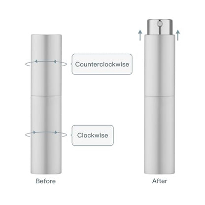 Tekson 10ml Travel Perfume Atomizer Refillable, Mini Cologne Spray Bottle Empty, Small Coffee Spray Bottle (Sliver) - color: sliver