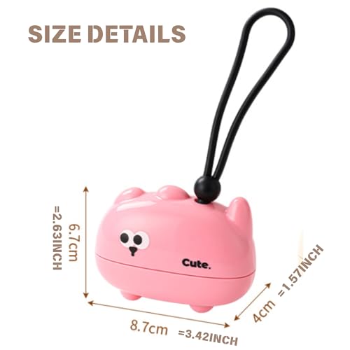 Reusable Mini Travel Lint-Roller, Extra Sticky Washable Lint Rollers for Pet Hair, Portable Lint-Remover for Clothes, Pet Hair Remover Sofa Carpet Car Purse Household (Rosy Cat) - color: Rosy Cat