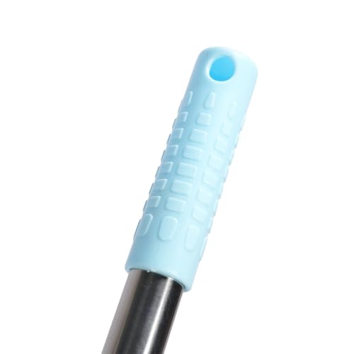 Floor Sweeper, Stainless Steel Dual Brush 180 Degree Rotating Hand Push Sweeper, Non Electric with Sealed Dustbin for Hardwood Tile Marble Floors Pet Hair Dust (Blue) - color: Blue