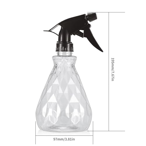 Ergonomic Spray Bottle 500ml – Adjustable Mist & Stream Nozzle, Multipurpose Trigger Sprayer for Cleaning, Gardening, Hair Styling, Pet Training – Reusable Clear Plastic Bottle (1 Pack)