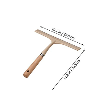 2pcs Window Home Cleaning Floor Bathroom Squeegees Stainless Mirrors, Multi- Cleaner Wooden Handheld Tool Tiles Functional Inches Handle Wiper Tools Glass, Steel