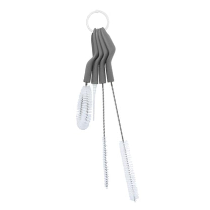 Full Circle Little Sipper, Bottle and Straw Cleaning Brush Set, Sizes for Both Narrow & Wide Straws, Gray - color: Gray, style: Little Sipper Brush Set