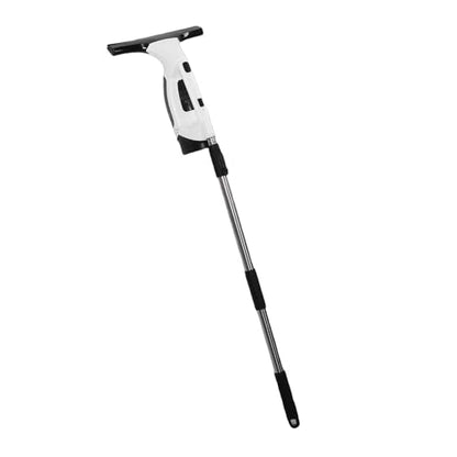 Window Vacuum Squeegee Cordless, Strong Suction Electric Window Cleaner with Water Collection, Window Cleaning Kit with Spray Bottle, Telescopic Pole for Glass Doors, High Window, Tile, Car