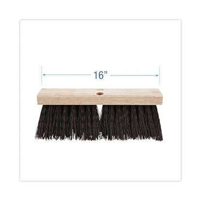 Boardwalk BWK73160 Street Broom Head, 16" Wide, Polypropylene Bristles