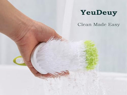 Scrub Brush for Cleaning, Heavy Duty Shower Scrubber with Stiff Bristles for Tub, Sink, Floor, Tile, and Carpet Scrubbing, 3 Pack - color: Yellow-green 3pcs