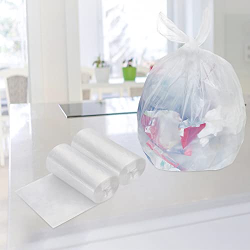 Tebery 300 Counts 8 Gallon Clear Small Garbage Bags Trash Bags, Wastebasket Bin Liners for Bathroom Bedroom Office Trash Can, 6 Rolls - color: 8 Gallon-300pc